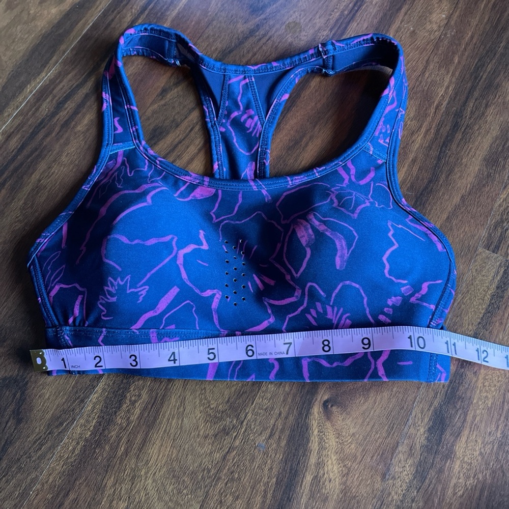 Avia Blue and Pink Patterned Sports Bra